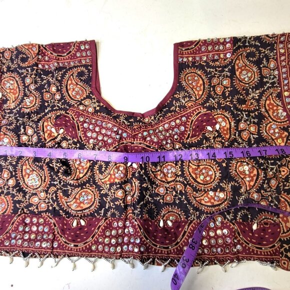 Black and Red Lehenga Indian Skirt Top Costume Party Indian Wedding Guest Dress - Picture 9 of 16